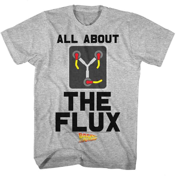 Back To The Future-All About Flux-Gray Heather Adult S/S Tshirt - Coastline Mall