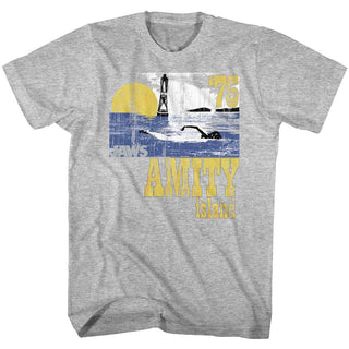 Jaws-Goin Swimming-Gray Heather Adult S/S Tshirt - Coastline Mall