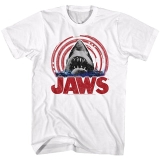 Jaws-Jaws Spiral-White Adult S/S Tshirt - Coastline Mall